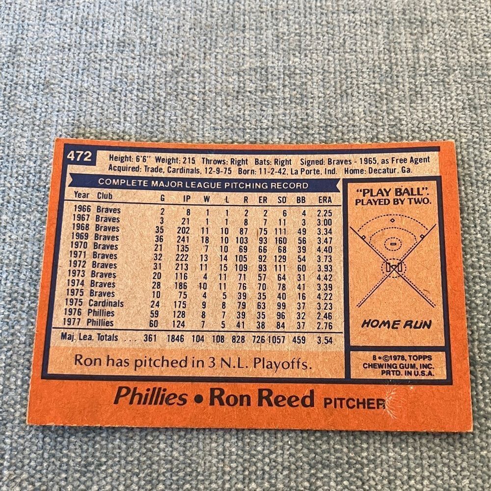 1978 Topps Philadelphia Phillies Baseball Card Trading Card - Picture 2 of 2